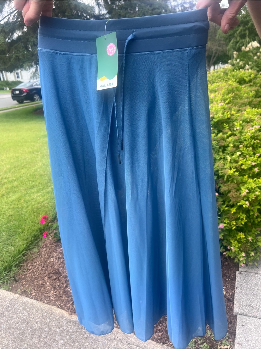 NWT Halara High Waisted 2-in-1 Mesh Flowy midi Skirt with Built-In Shorts S